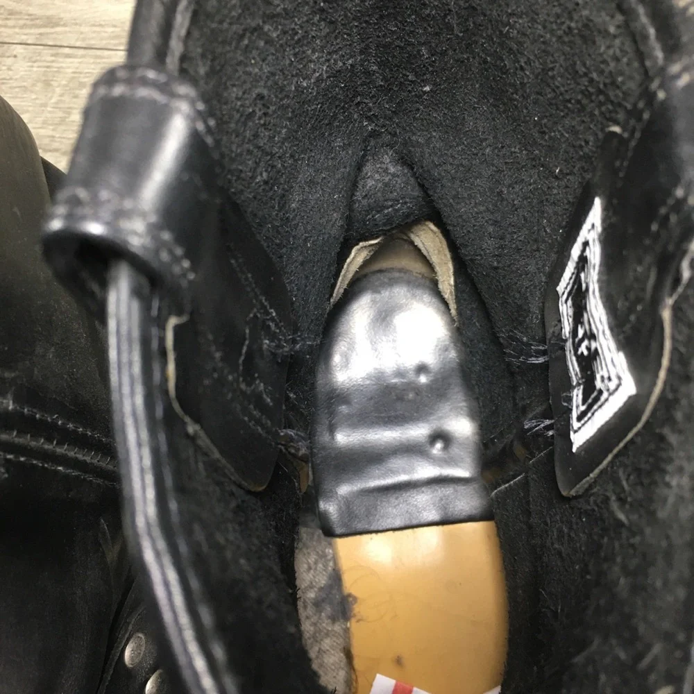 Mens Frye 87400 Black Engineer 8R Harness Motorcycle Leather Slip On Boots 12 M